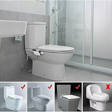 Bidet Fresh Water Spray Kit Non Electric Toilet Seat Attachment with Dual Nozzle