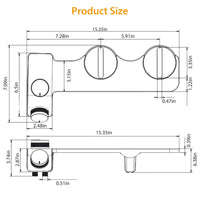 Bidet Fresh Water Spray Kit Non Electric Toilet Seat Attachment Hot & Cold Wash